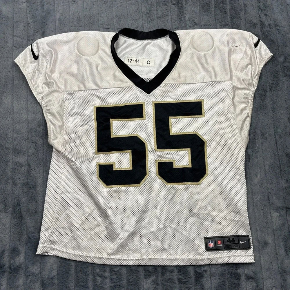 2012 Nike New Orleans Saints #55 Practice Jersey White Mesh NFL Team Issued 44